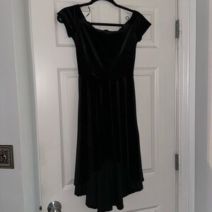 Windsor Black velvet off the shoulder dress